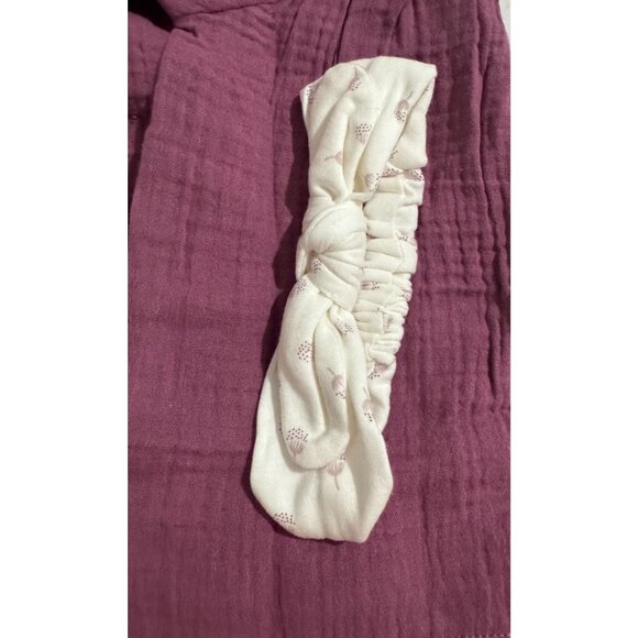 Rabbit & Bear Organic Cotton Baby Outfit Set 18 Months Purple Top White Leggings - Picture 5 of 10